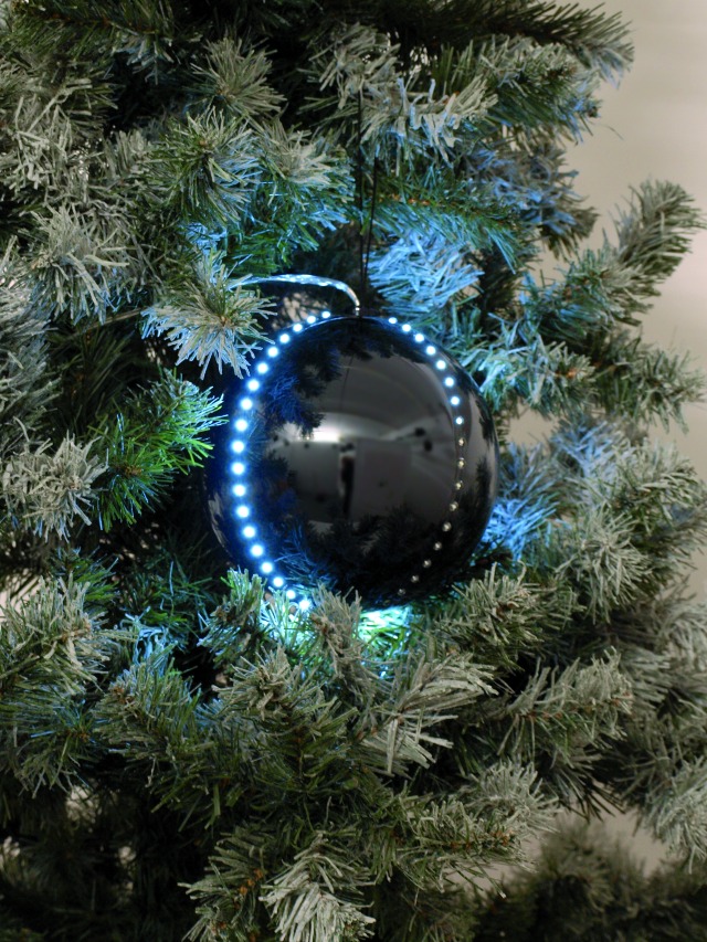 Sněhové LED koule, 15 cm, černá, 1 Ks